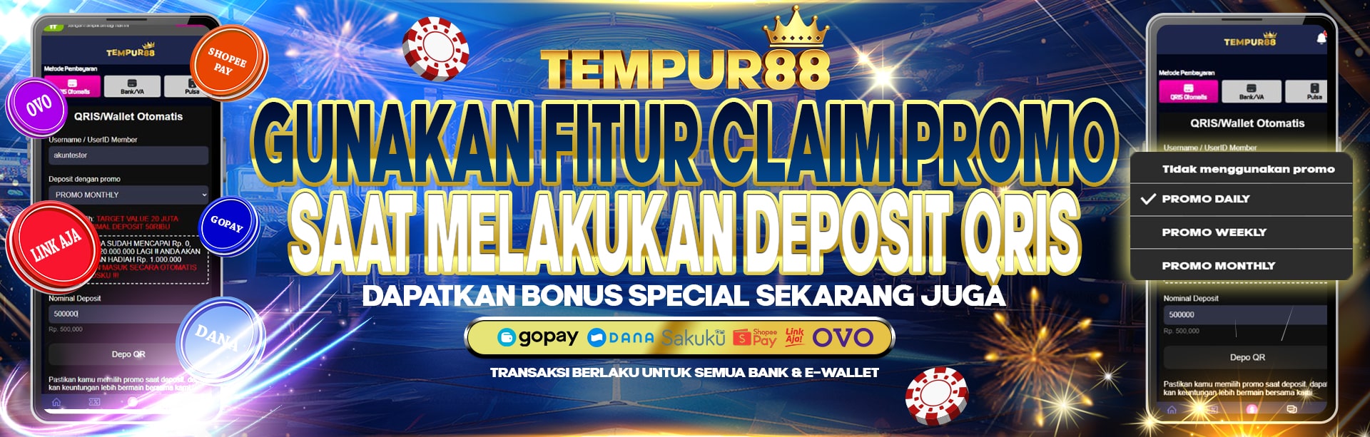 PROMO BONUS DEPOSIT VIA QRIS