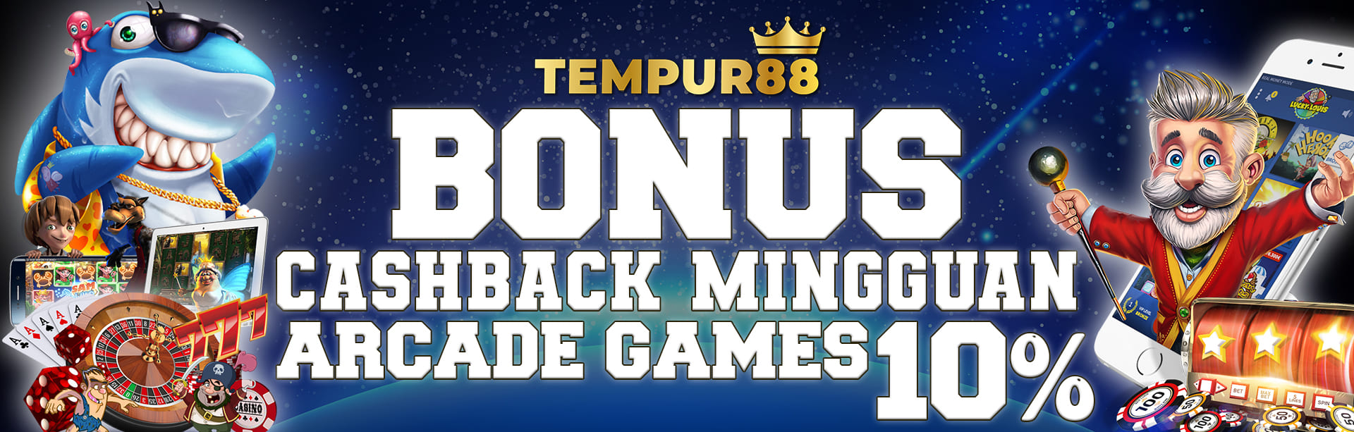 BONUS CASHBACK MINGGUAN ARCADE GAMES 10%